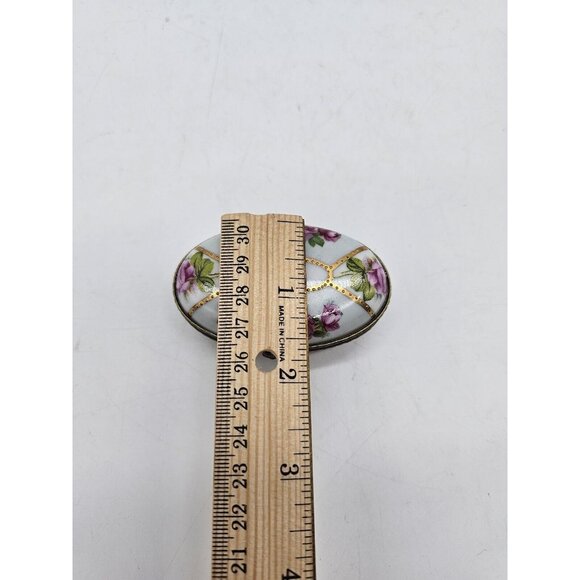 Meander BV Dutch Porcelain Trinket Boxes With Pink Roses Boho Vintage - Picture 10 of 11